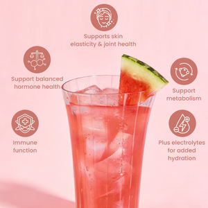 Poudre d'électrolytes bio beauté et hormones saveur pastèque hydratation instantanée zéro sucre - Product Image 3