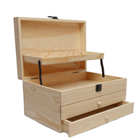 Boîte à bijoux en bois poli - Décoration d'intérieur - Boîte cadeau - Artisanat
