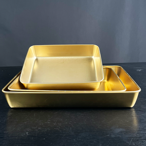 כסף נירוסטה & גולדה מאוחר מלבן מודרני מאוחר מלבן מודרני עמיד אחסון tiramisu מחבת אפייה למטבח - Product Image 5