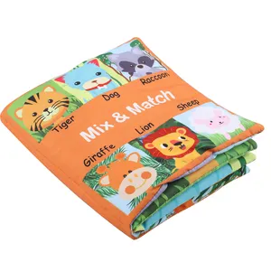 Wholesale Soft Nontoxic Fabric Infant Cloth Book and Toy Set for Newborn 3-6 Months Early Education Supplements