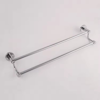 Porte-serviettes mural moderne en alliage de zinc chromé double couche, design durable, 2 barres, 63 cm, très demandé