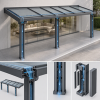 Pergola Bioclimatique Motorisée Moderne de Luxe en Aluminium avec Volets Latéraux à Lamelles, Résistante aux Intempéries, Écologique et Thermolaquée Naturel