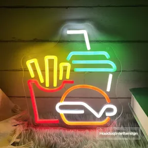 Cailemeng bánh mì dẫn đăng ký trang trí tường trang trí nội thất, quà tặng tốt nhất, Burger khoai tây chiên đồ uống thức ăn nhanh Neon Ký Nhà hàng trang trí - Product Image 5