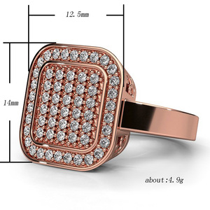 Anello Classico da Donna con Design Quadrato Color Rosa - Product Image 5