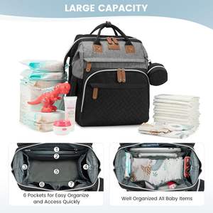 Échantillon gratuit : Sacs à langer de voyage tendance avec matelas à langer et étui pour sucette, sacs à langer multifonctionnels pour bébé en gros - Product Image 3