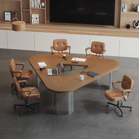 Ensemble de table et chaises de conférence en bois massif pour 4 à 8 personnes, table de bureau moderne minimaliste haut de gamme, légère et luxueuse, amovible