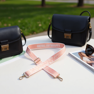 Cinghia in tessuto rosa con lettere inglesi da 4 cm per borsa a tracolla - Product Image 2