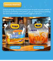Pochette souple transparente avec bec verseur, qualité alimentaire, taille personnalisée, avec poignée, pour l'emballage de jus