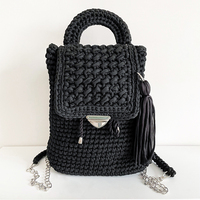 Sacs à main et sacs à dos en tissu de bonne qualité, grande capacité, style simple, faits à la main en fil de t-shirt, vente en gros