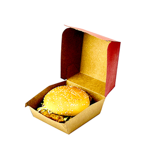 Caja de hamburguesas de concha de papel de embalaje blanco biodegradable grande Gourmet de impresión desechable para llevar de 6 pulgadas - Product Image 4