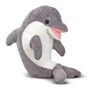 CE/ASTM Wholesale Cartoon Plush Dolphin Toys Customized Stuffed Cat For Kids Gift 2024 Summer New Sea Animal Toys