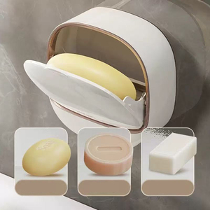 <span class=keywords><strong>Porte</strong></span>-<span class=keywords><strong>savon</strong></span> mural avec couvercle, sans perçage, étanche, avec drainage, pour salle de bain, boîte murale en plastique - Product Image 3