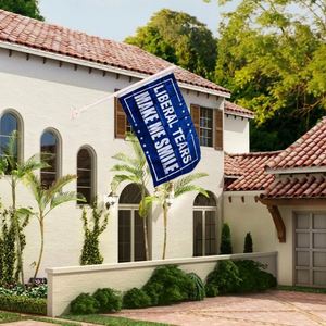 ธงลาย Liberal Tears Make Me Smile แบบสองด้านสำหรับตกแต่งสนามหญ้าในบ้านและนอกบ้าน รุ่นใหม่ล่าสุด - Product Image 6