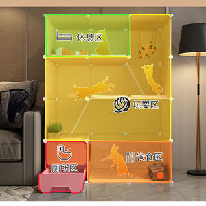 Gabbie per gatti per interni per uso domestico casa soggiorno balcone recinzione per animali domestici con lettiera per wc Cat Villa Pet Cage - Product Image 4