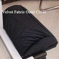 Coussin repose-pieds réglable en sherpa non tissé OEKO-TEX avec poche, en mousse à mémoire de forme amovible, pour utilisation sous le bureau à la maison ou au bureau