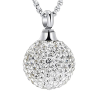 Urna Funeraria de Acero Inoxidable Multicolor con Bola de Cristal Ortodoxa para Mascotas, Mujeres y Niños