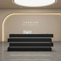 Bureau de réception commercial minimaliste en bois massif, écologique et durable pour salon de beauté, salon de coiffure, esthétique médicale, vêtements