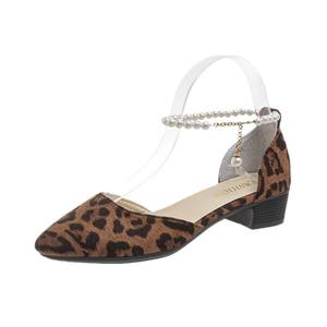 YT 2025 estate nuovo arrivo <span class=keywords><strong>sandali</strong></span> sexy taglie forti da donna alla moda con stampa leopardata in pelle scamosciata con <span class=keywords><strong>tacco</strong></span> medio - Product Image 5
