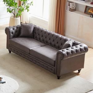 Sofá Chesterfield de 3 Plazas de Lujo Moderno, Tapizado en Terciopelo con Diseño Elegante para Sala de Estar - Product Image 3