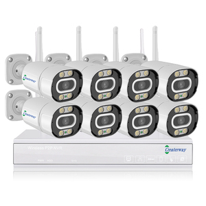 8-kênh H.265 Wifi 5MP ngoài trời Bullet CCTV Hệ thống camera an ninh với 8 cái hai chiều âm thanh tầm nhìn ban đêm CMOS và không dây NVR - Product Image 1