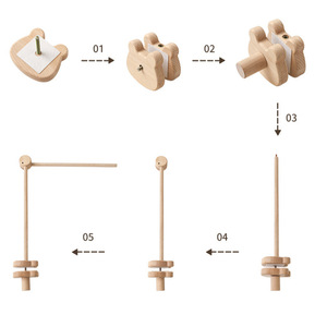 Accessoire de <span class=keywords><strong>lit</strong></span> transfrontalier Zhejiang : Sonnette de berceau en bois, support de suspension pour berceau de bébé, pendentif hochet <span class=keywords><strong>moustiquaire</strong></span>, apaisant pour nouveau-né 0-3 mois - Product Image 3