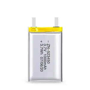 ZERNE Baterai Digital Baterai Polimer Li 523450 3.7V 1000MAh 2000 MAh Datar Dapat Diisi Ulang 3000 V