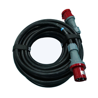 Câble d'extension électrique industriel triphasé 5x6mm 32A avec fiches 5 broches, conducteur en cuivre et isolation en caoutchouc