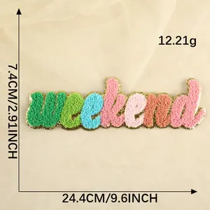 Big Size Large Chenille Weekend Patches Iron On Patches For Clothes