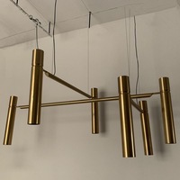 Nouveaux produits : Lustres LED en métal au design de luxe léger, à décorations variées, combinables librement, pour la maison et le bureau, taille moyenne