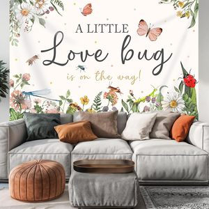 Fondo para Baby Shower con Diseño <span class=keywords><strong>de</strong></span> Insectos, Flores y Hojas, Decoración para Fiesta <span class=keywords><strong>de</strong></span> Baby Shower - Product Image 5