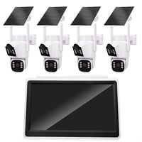Caméra de sécurité solaire à double objectif, vision nocturne, détection de mouvement, CMOS, caméra extérieure, carte SD