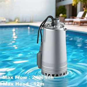 Bomba de servicio portátil Bomba de sumidero con interruptor de flotador automático Bomba de agua sumergible de acero inoxidable para agua limpia Agua de lluvia - Product Image 1