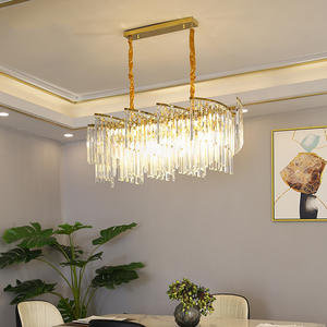 Lámpara <span class=keywords><strong>de</strong></span> Techo Colgante Americana <span class=keywords><strong>de</strong></span> Lujo Dorada E14, Diseño Creativo Art Deco, Cristal K9, Araña <span class=keywords><strong>de</strong></span> Interior para Dormitorio, Isla <span class=keywords><strong>de</strong></span> Cocina - Product Image 2