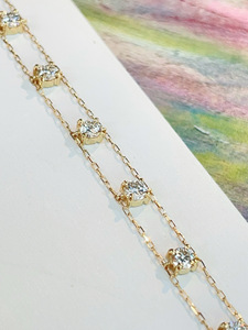 กำไลข้อมือเพชรแท้ Xinfly 18K ทองคำ ดีไซน์เรียบหรู สองชั้น สำหรับผู้หญิง ป้องกันการแพ้ เหมาะเป็นของขวัญสำหรับเธอ - Product Image 1