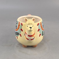 Tasse d'alpaga de dessin animé 3D personnalisée tasse à eau en céramique peinte créative cadeau d'anniversaire souvenir de grande valeur