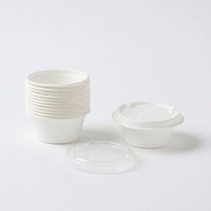 Bol rond en bagasse de canne à sucre biodégradable avec couvercle pour soupes chaudes et salades - Product Image 2