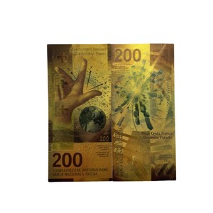 Billets de banque en feuille d'or factices en <span class=keywords><strong>Francs</strong></span> Suisse pour cadeaux, souvenirs, accessoires de fête et de déguisement, <span class=keywords><strong>monnaie</strong></span> suisse - Product Image 5