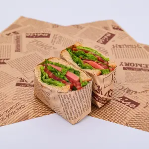 Carta oleata stampata, carta Sandwich antigrasso, materia prima di carta oleata di alta qualità per uso alimentare