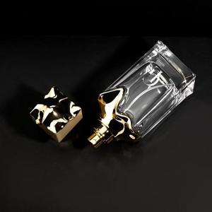Flacon de parfum haut de gamme créatif du Moyen-Orient 100 ml, carré, à épaule irrégulière, compte-gouttes, en verre arabe, avec boîte cadeau et sac - Product Image 2