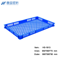 Panier en plastique perforé empilable, ultra-plat, haute ventilation, prix de gros, fourni par le fabricant
