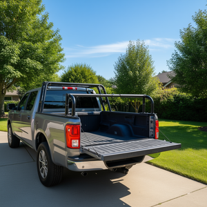 Support d'échelle de camion extensible en acier à deux barres, capacité 800 lb, noir, accessoires pour pick-up - Product Image 2