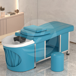 Multi funzionale barbiere riscaldamento terapia acqua spa <span class=keywords><strong>testa</strong></span> lavaggio capelli in acciaio inox shampoo letto curvo per <span class=keywords><strong>parrucchiere</strong></span> - Product Image 2
