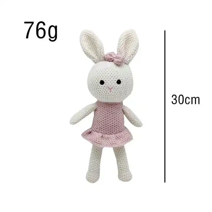Top quality soft ecofriendly crochet cotton thread knitting toy stuffed animal plush bunny toy