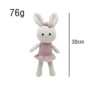 Top Quality Soft Ecofriendly Crochet Cotton Thread Knitting Toy Stuffed Animal Plush Bunny Toy