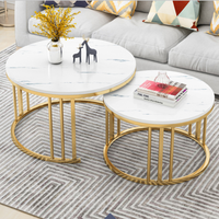 Ensemble de café éthiopien et table d'appoint gratuits, table noire et dorée, table basse élégante et moderne