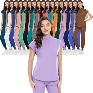 ชุดยูนิฟอร์มสครับสวมใส่สบายสำหรับผู้หญิง ชุดยูนิฟอร์มสครับสั่งซื้อจำนวนมาก ชุดยูนิฟอร์มโรงพยาบาล ชุดสครับสำหรับ<span class=keywords><strong>สาว</strong></span>ๆ รับสกรีนโลโก้ - Product Image 1