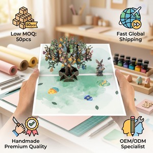 3D Easter Greeting Card Handmade <b>Paper</b> Pop Up Card Custom Printed Holiday Gift for Kids Party - Product Image 6