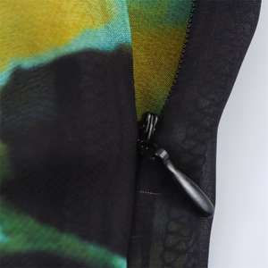 TAOP&ZA Été 2025 <span class=keywords><strong>Robe</strong></span> <span class=keywords><strong>Longue</strong></span> pour Femme à Fines Bretelles Larges Sans Manches Imprimée avec Col Plissé Décoratif Façon Foulard 3323308 - Product Image 5