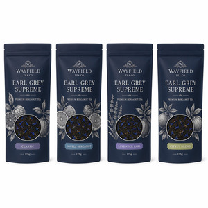 Bolsas de Mylar con ventana resellables para té Earl Grey y bergamota, empaque de alimentos para té negro de hojas sueltas y regalos de aciano. - Product Image 1