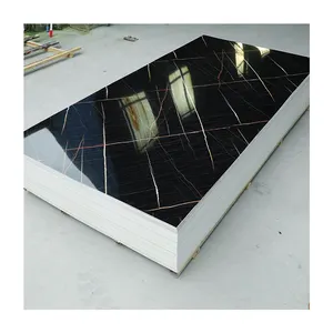 Factory Direct Sale Black Marble Pvc Sheet Pvc Marble Sheet For Wall Decoration